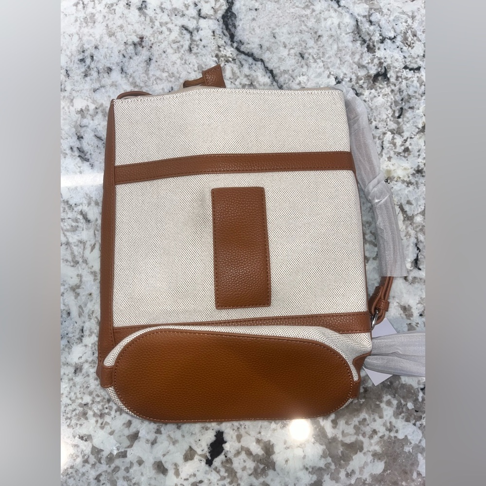 Brouk And Co Capri Double Wine Bag Brown Cream Tan New with Tag - Picture 4 of 6